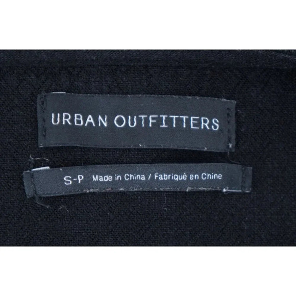 Urban Outfitters Dress Women Small Black Button Up Linen Cuff Sleeve Tunic Mini - Picture 2 of 5